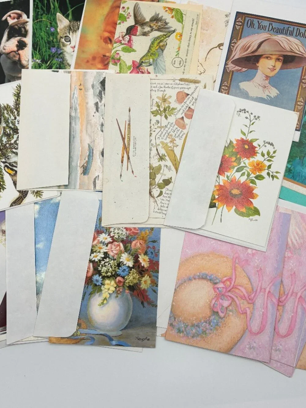 Vtg 90's-Y2K Greeting Cards Lot of 20 Blank Insides Unused Variety W/Envelopes